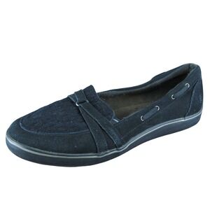 Grasshopper  Women Loafer Shoes Size 9 Medium Black‎ Fabric Slip On